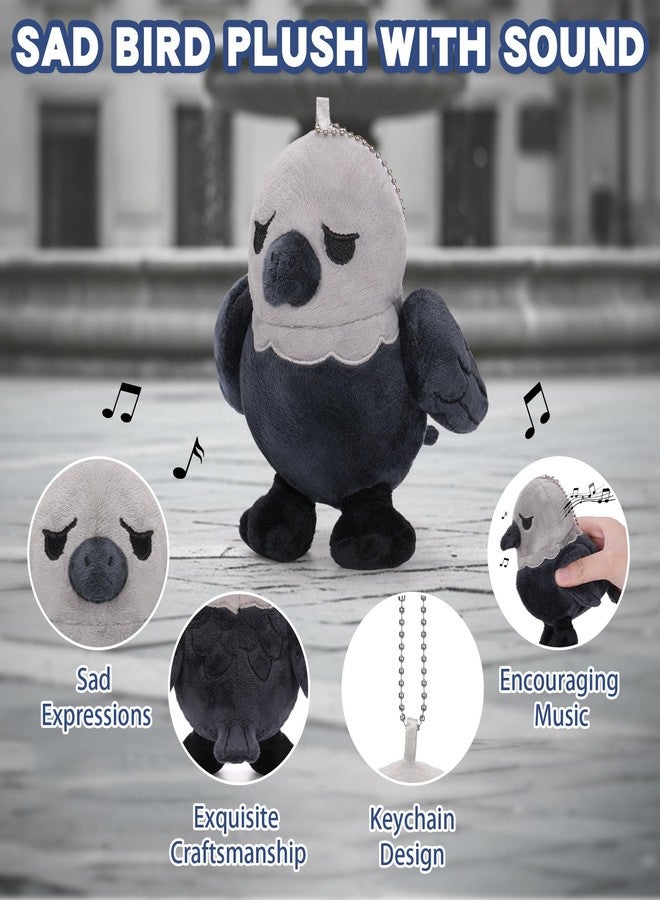 Dalycro TikTok Sad Bird Plush with Sound - Soft Emotional Inspiring Bird Stuffed Animal, Cute Plush Toy for Positive Vibes, Birthday Gift for Men, Women & Friends (Grey) - Image 3